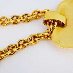 Chanel Necklace Coco Mark Heart Motif GP Plated Gold Ladies