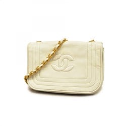 chanel shoulder bag lambskin white ladies