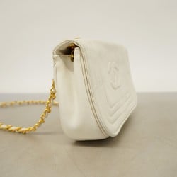 chanel shoulder bag lambskin white ladies