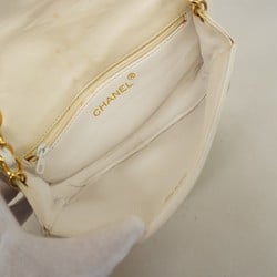 chanel shoulder bag lambskin white ladies