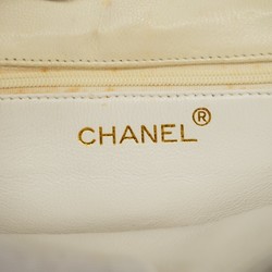 chanel shoulder bag lambskin white ladies