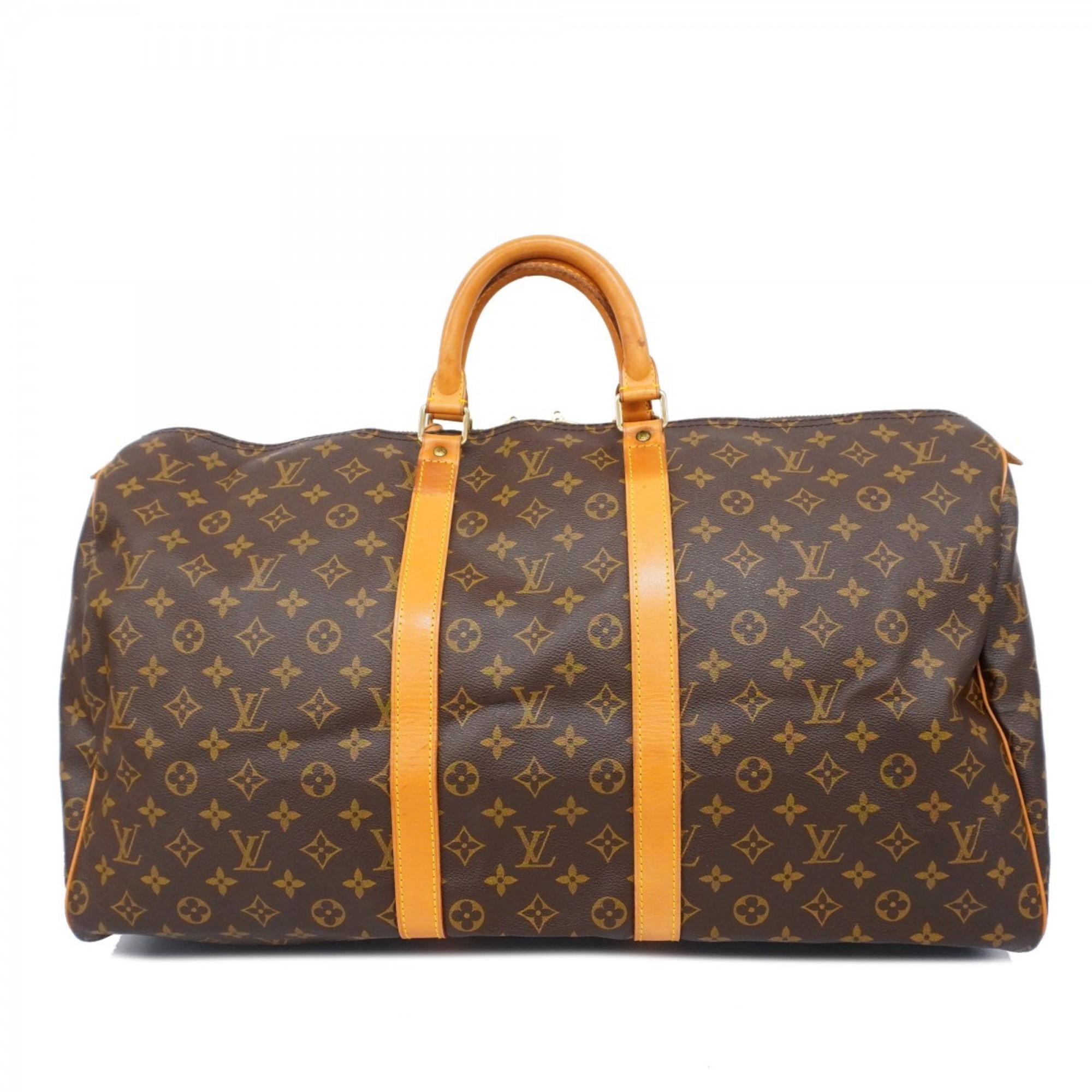 Louis Vuitton Boston Bag Monogram Keepall 55 M41424 Brown Men's Women's