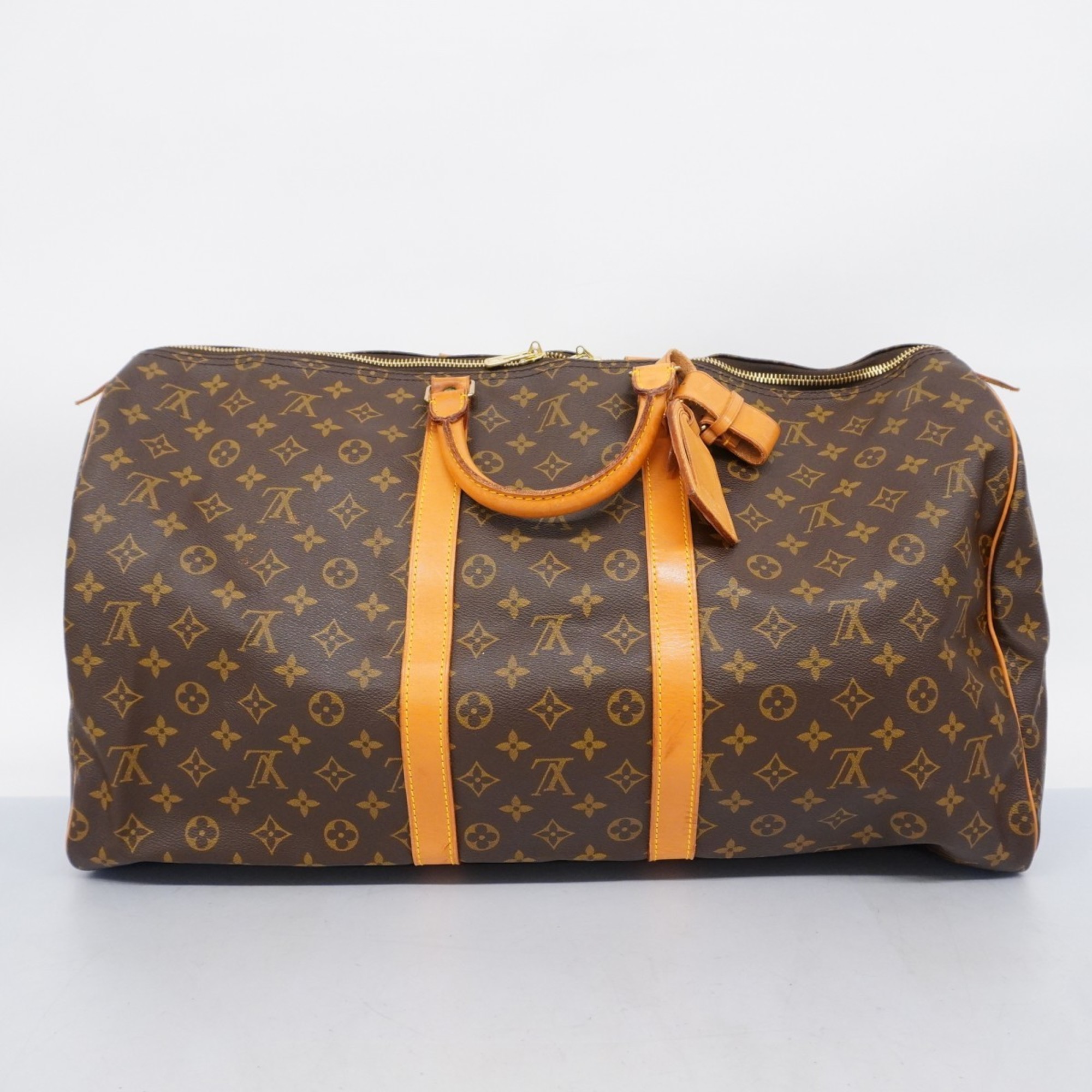 Louis Vuitton Boston Bag Monogram Keepall 55 M41424 Brown Men's Women's