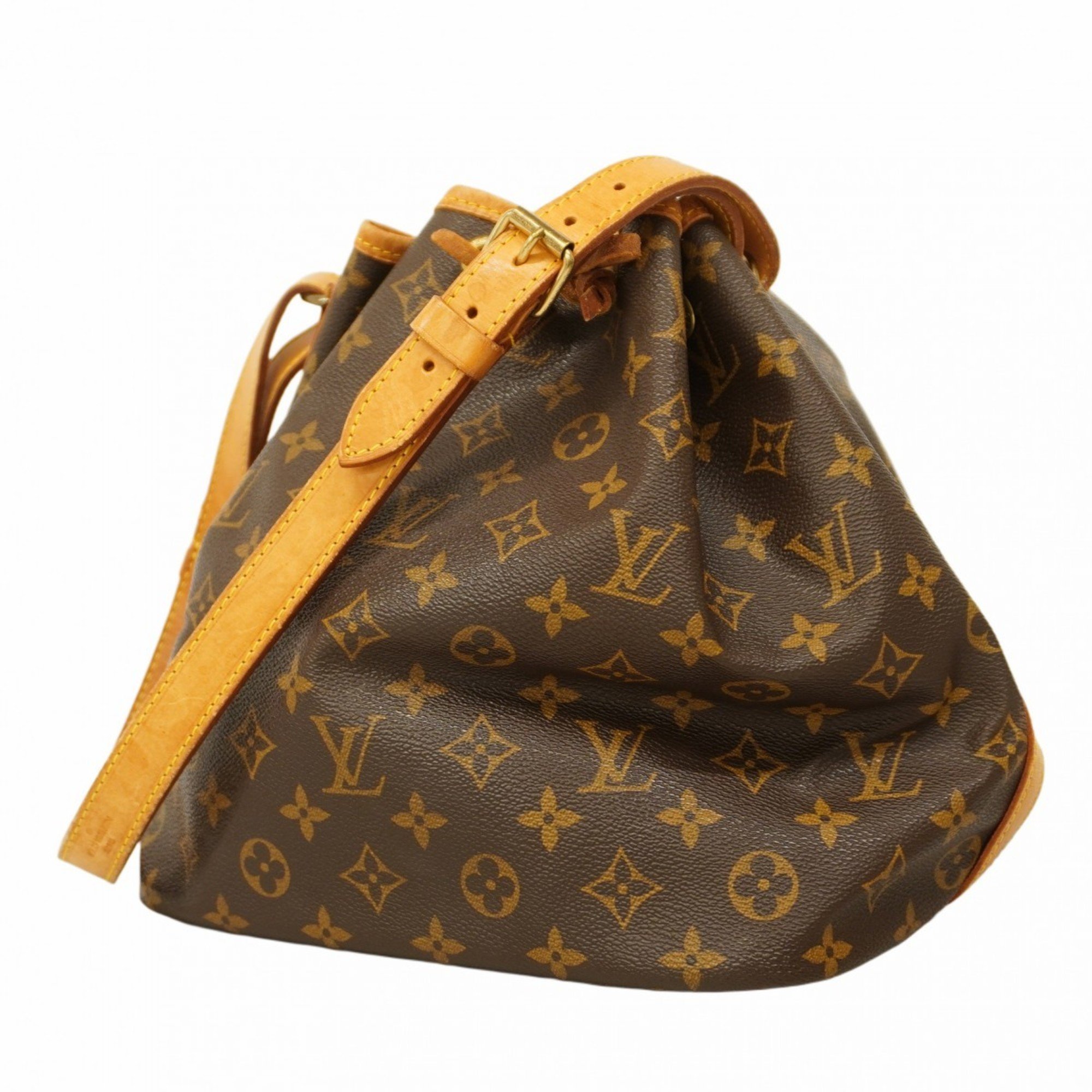 Louis Vuitton Shoulder Bag Monogram Petit Noe M42226 Brown Ladies