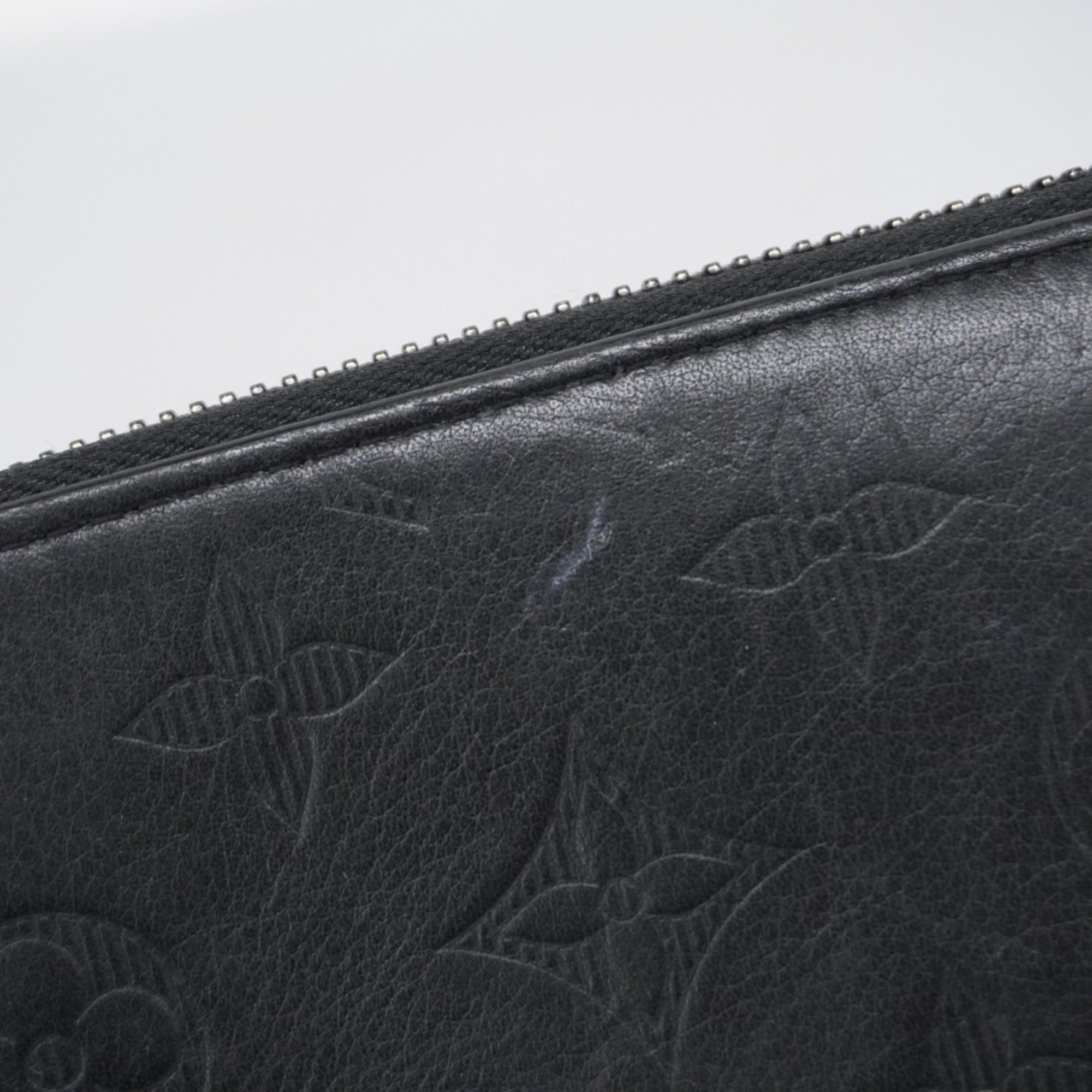 Louis Vuitton Long Wallet Monogram Shadow Zippy Vertical M62902 Black Men's