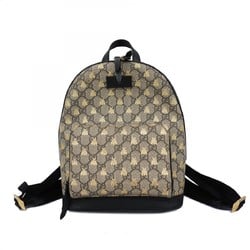 Gucci Backpack Daypack GG Supreme Bee 427042 Brown Black Women's