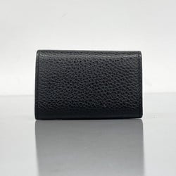 Gucci Key Case GG Marmont 456118 Leather Black Men's Women's