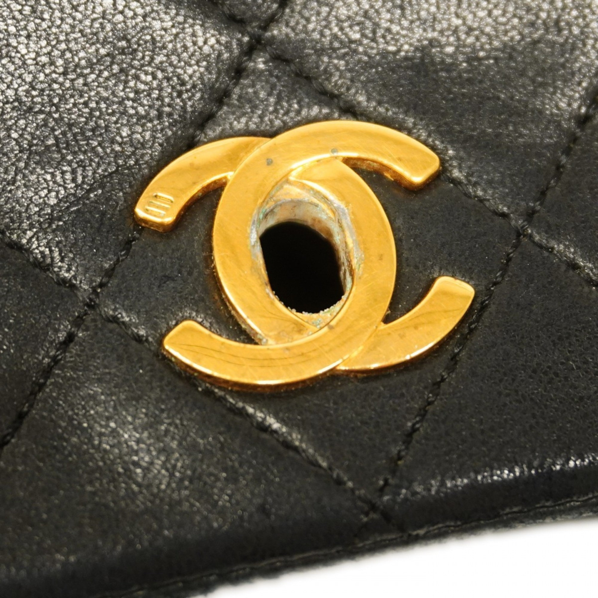 Chanel Shoulder Bag Matelasse Lambskin Black Women's