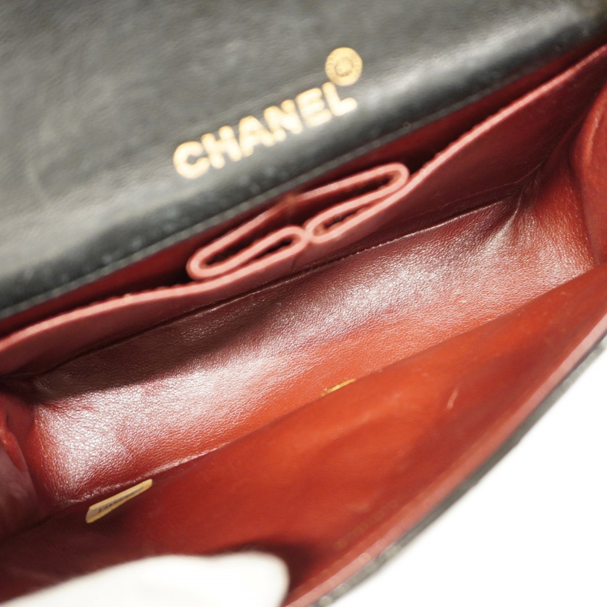 Chanel Shoulder Bag Matelasse Lambskin Black Women's