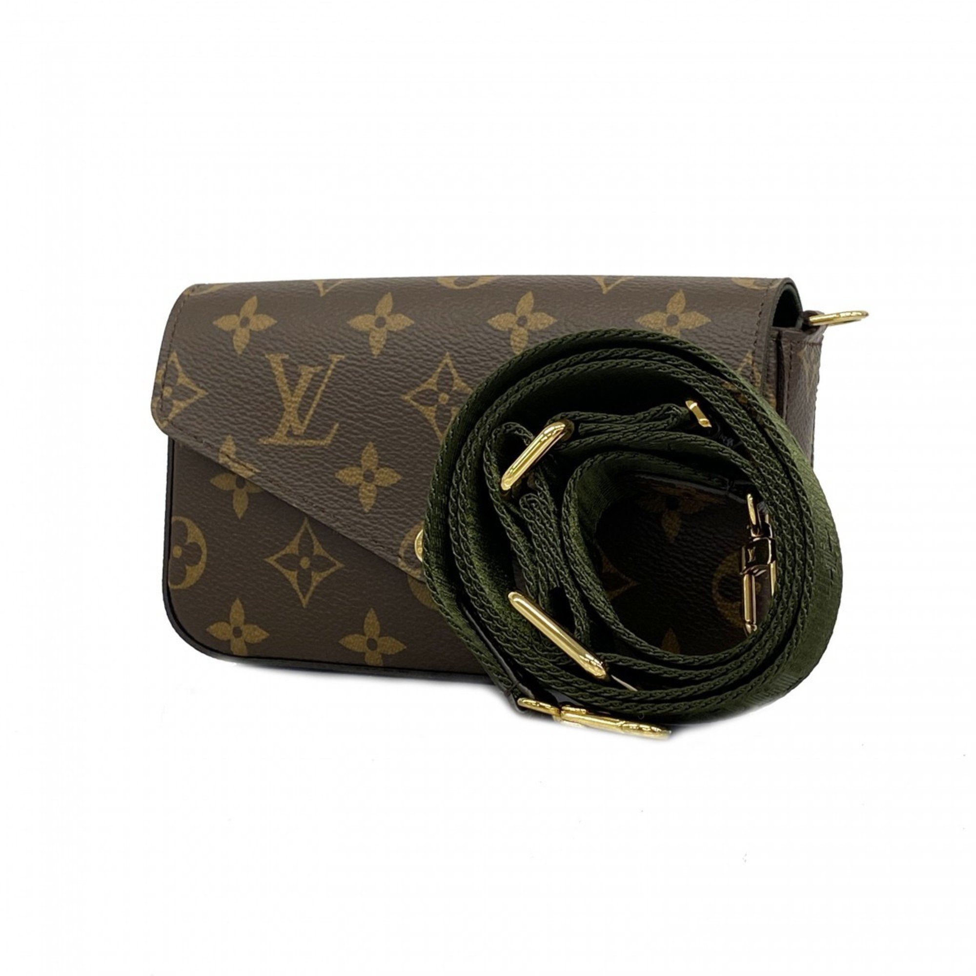 Louis Vuitton Shoulder Bag Monogram Multi Pochette Felicie M80091 Brown Khaki Ladies