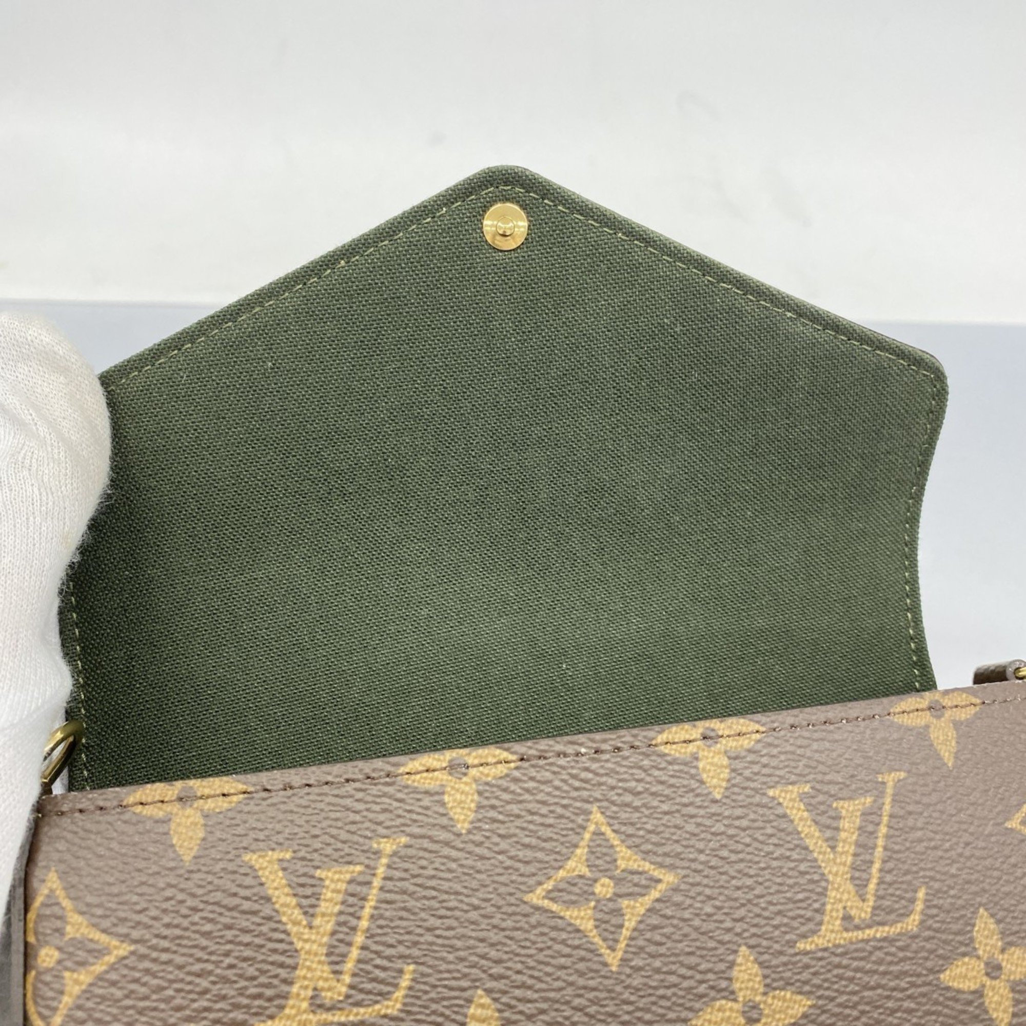 Louis Vuitton Shoulder Bag Monogram Multi Pochette Felicie M80091 Brown Khaki Ladies