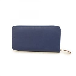 Hermes Long Wallet Azap Silk In Veau Epsom Blue Ankle C Stamp Ladies