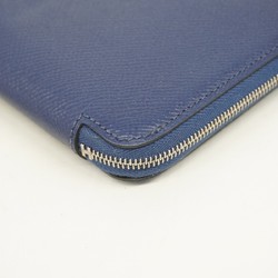 Hermes Long Wallet Azap Silk In Veau Epsom Blue Ankle C Stamp Ladies