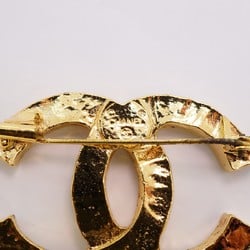 Chanel Brooch Coco Mark Rhinestone GP Plated Gold Ladies