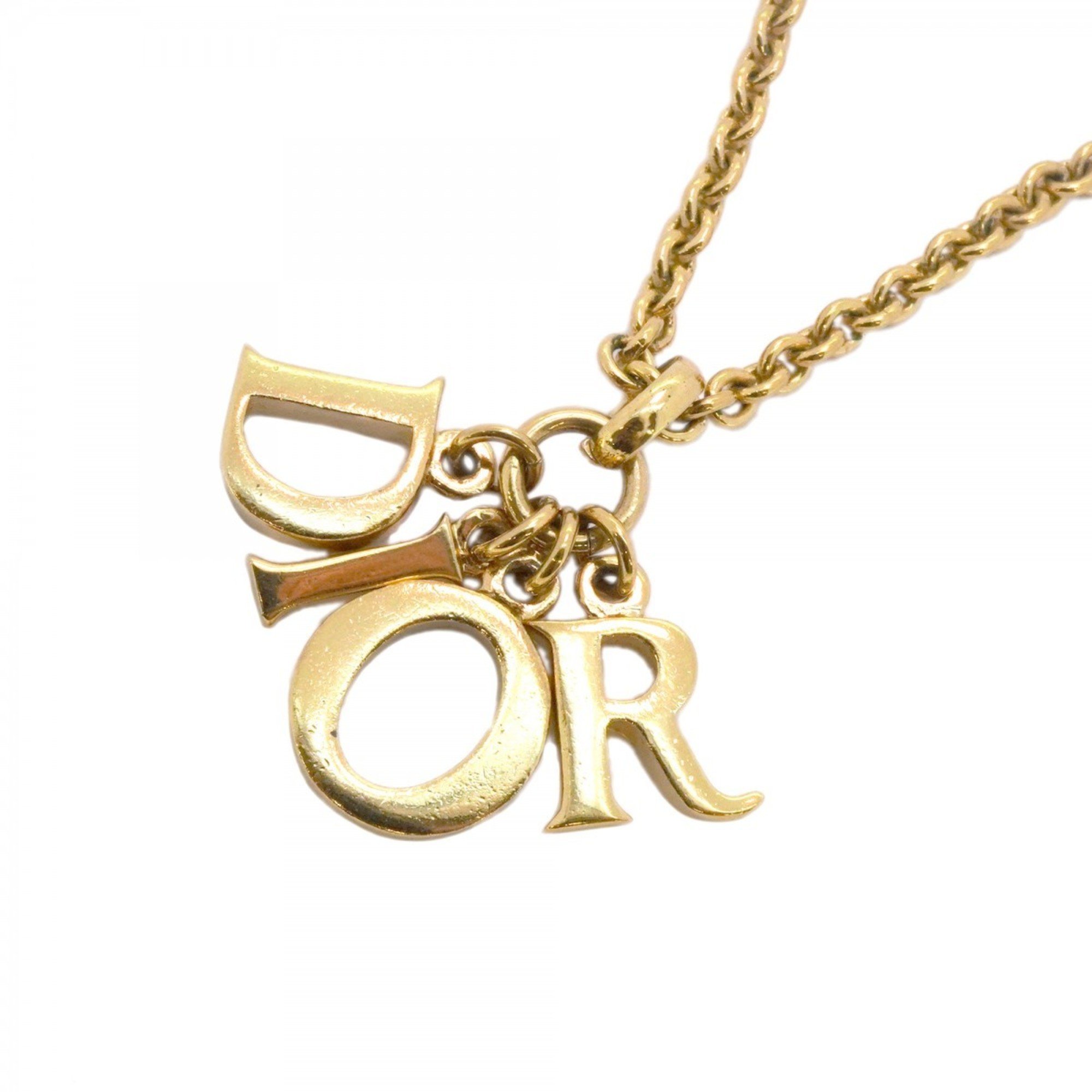 Christian Dior Necklace GP Plated Gold Ladies