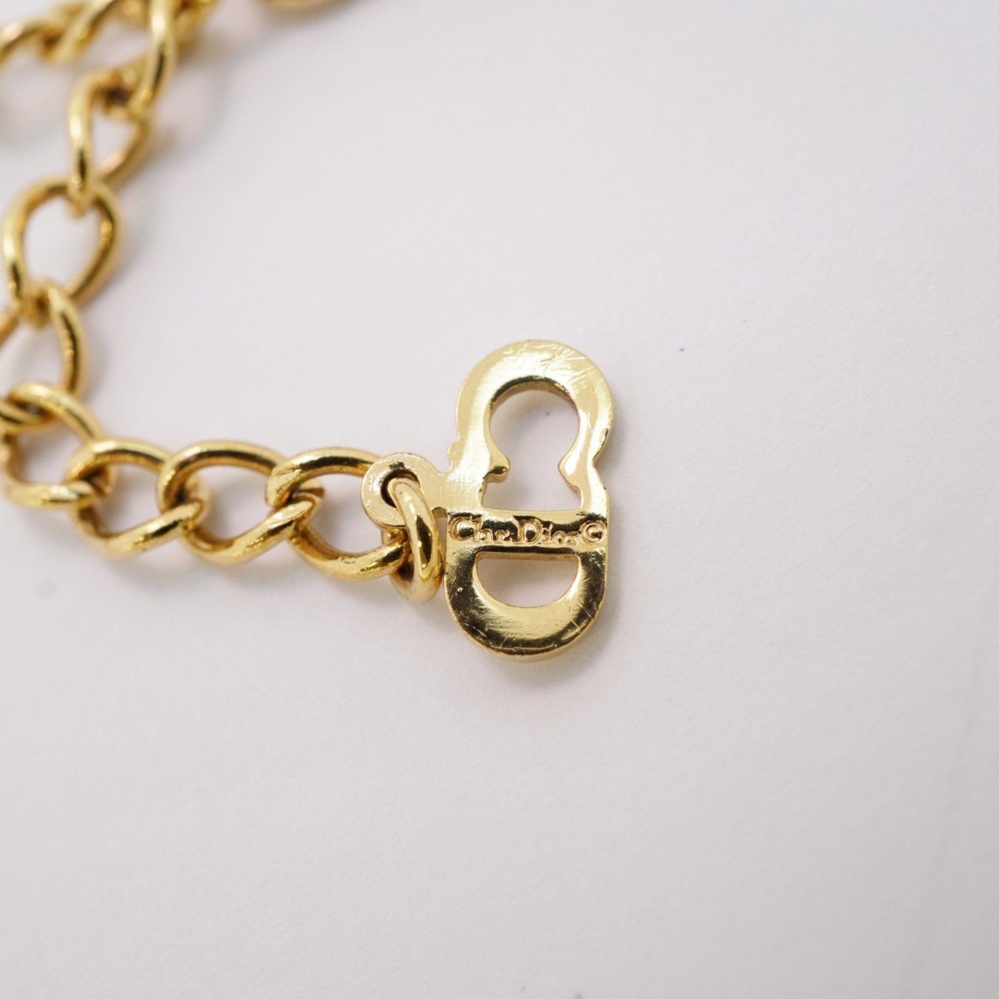 Christian Dior Necklace GP Plated Gold Ladies