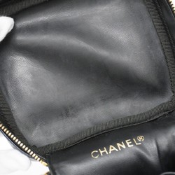 Chanel Vanity Bag Bicolor Leather Black Women's