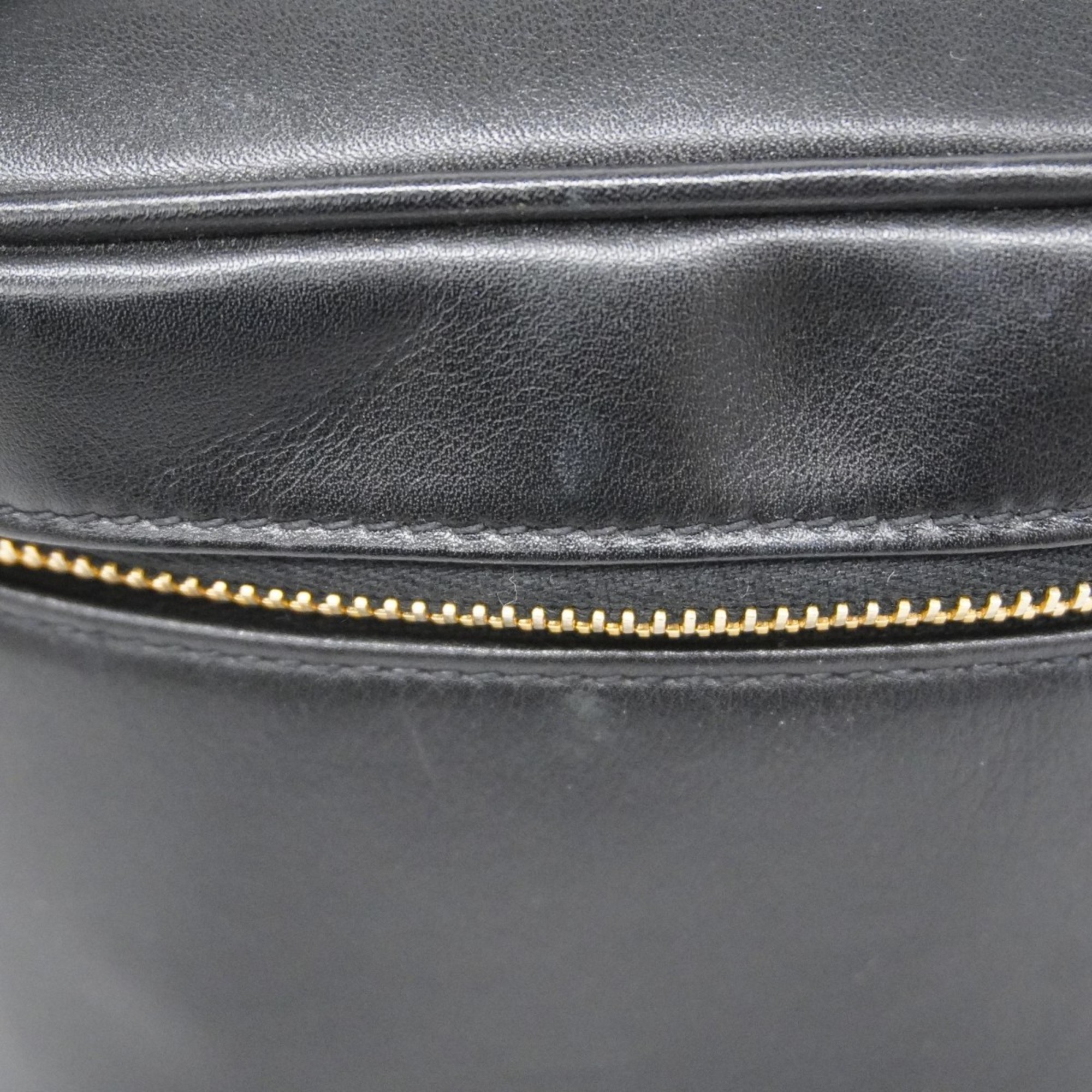 Chanel Vanity Bag Bicolor Leather Black Women's