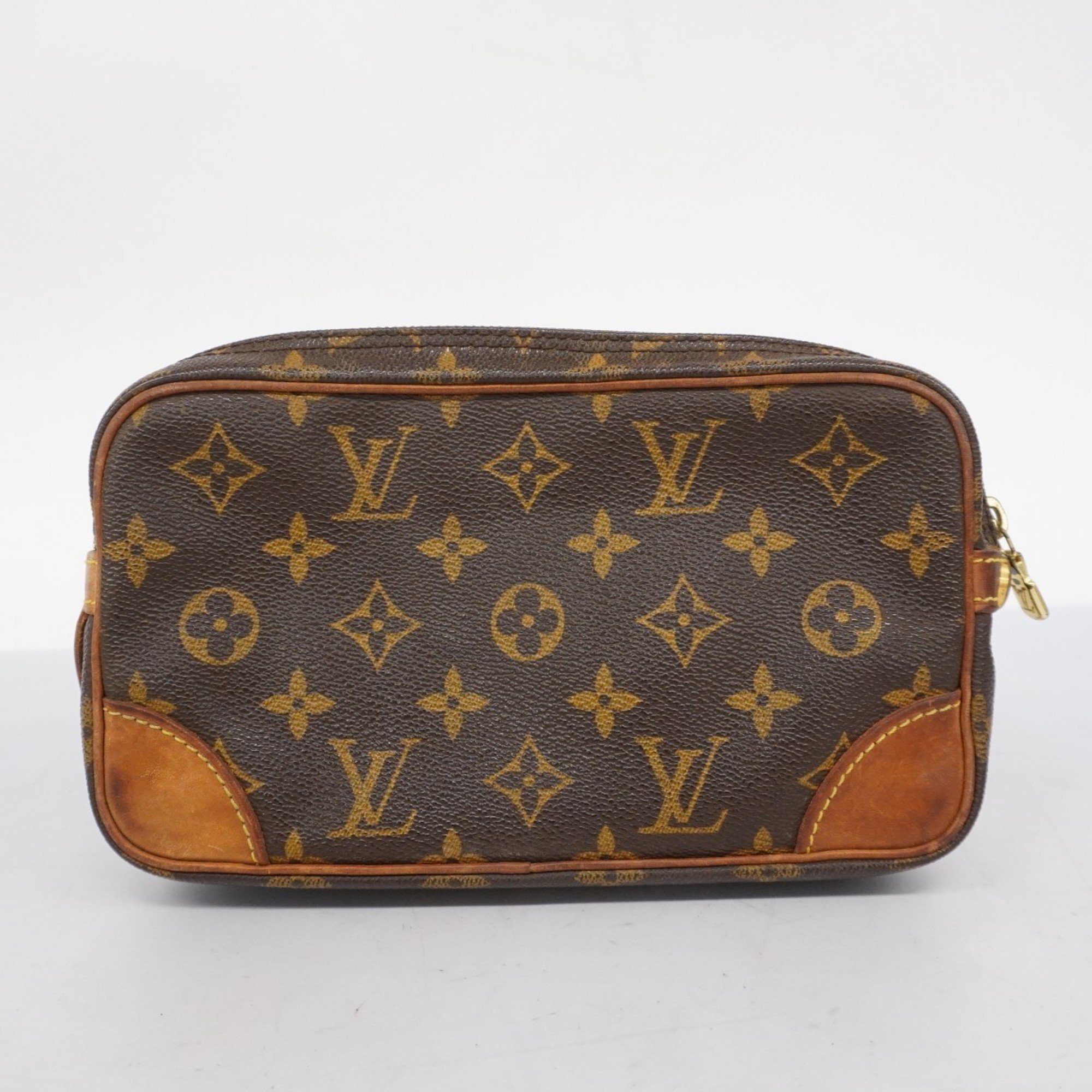 Louis Vuitton Clutch Bag Monogram Marly Dragonne PM M51827 Brown Men's