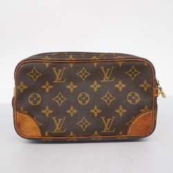 Louis Vuitton Clutch Bag Monogram Marly Dragonne PM M51827 Brown Men's