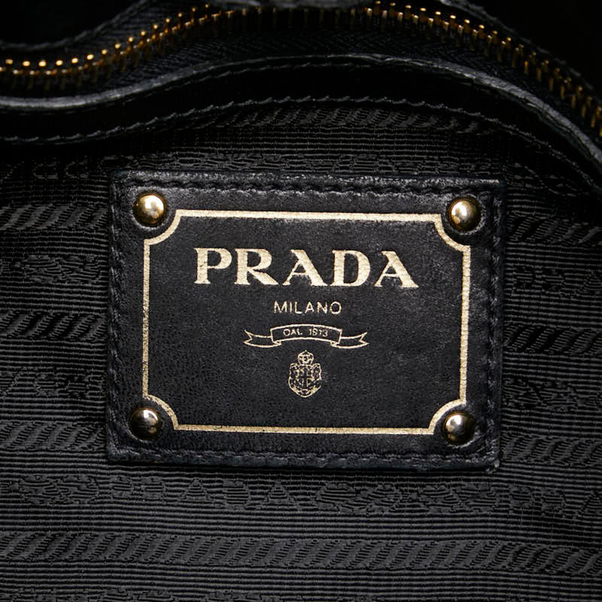 Prada Bow Handbag Shoulder Bag Black Leather Women's PRADA