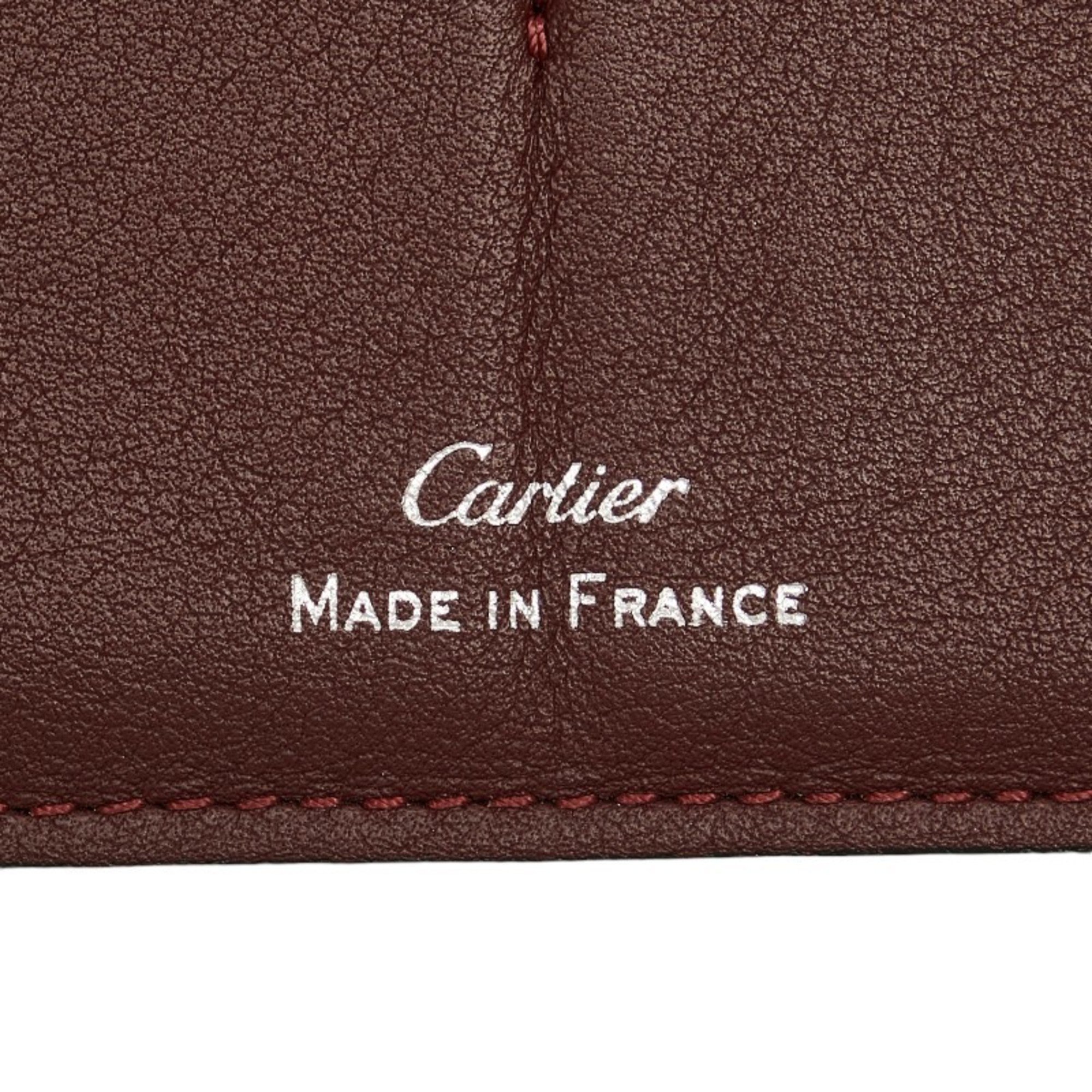 Cartier Must Line Long Wallet Black Leather Women's CARTIER