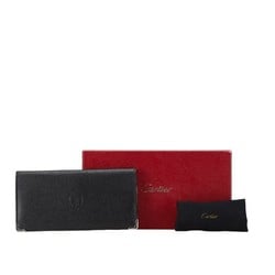 Cartier Must Line Long Wallet Black Leather Women's CARTIER