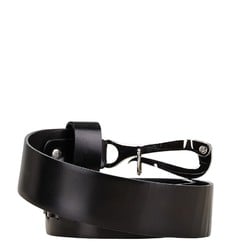 CELINE Pelikan Hook Belt 30/75 Black Leather Women's