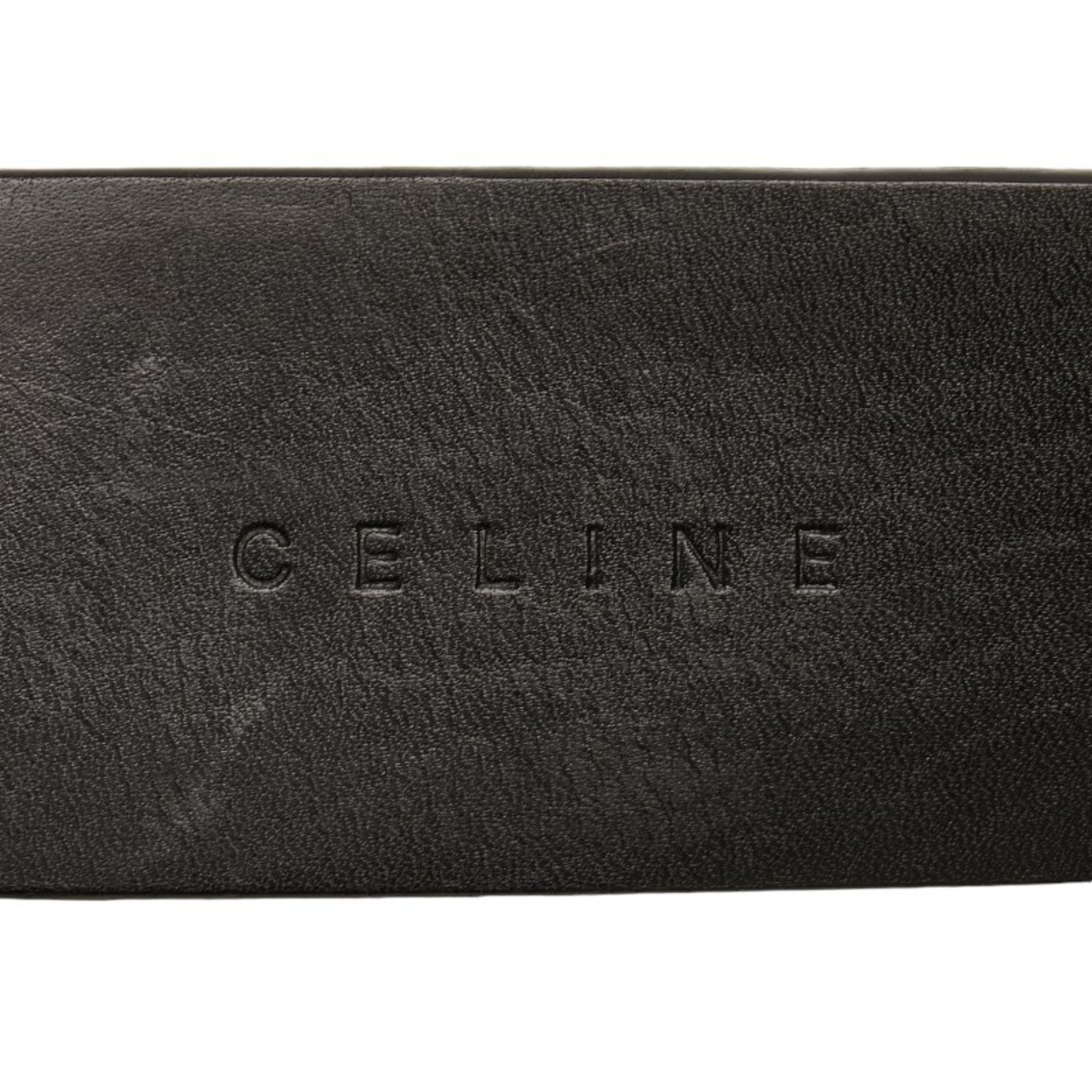 CELINE Pelikan Hook Belt 30/75 Black Leather Women's