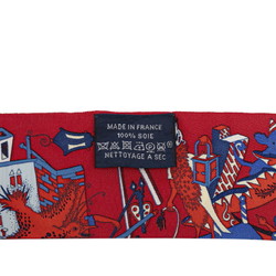 Hermes Twilly LA FOLLE PARADE La Folle Parade Scarf Muffler Red Multicolor Silk Women's HERMES