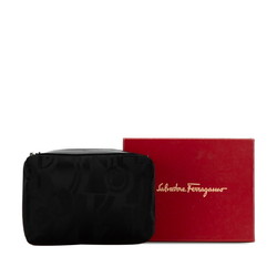 Salvatore Ferragamo pouch black nylon leather women's