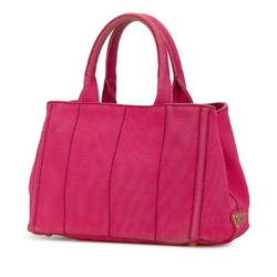 Prada Canapa Triangle Handbag Shoulder Bag Pink Canvas Women's PRADA