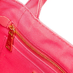 Prada Canapa Triangle Handbag Shoulder Bag Pink Canvas Women's PRADA