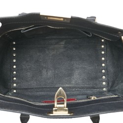 Valentino Rockstud Handbag Shoulder Bag Black Leather Women's