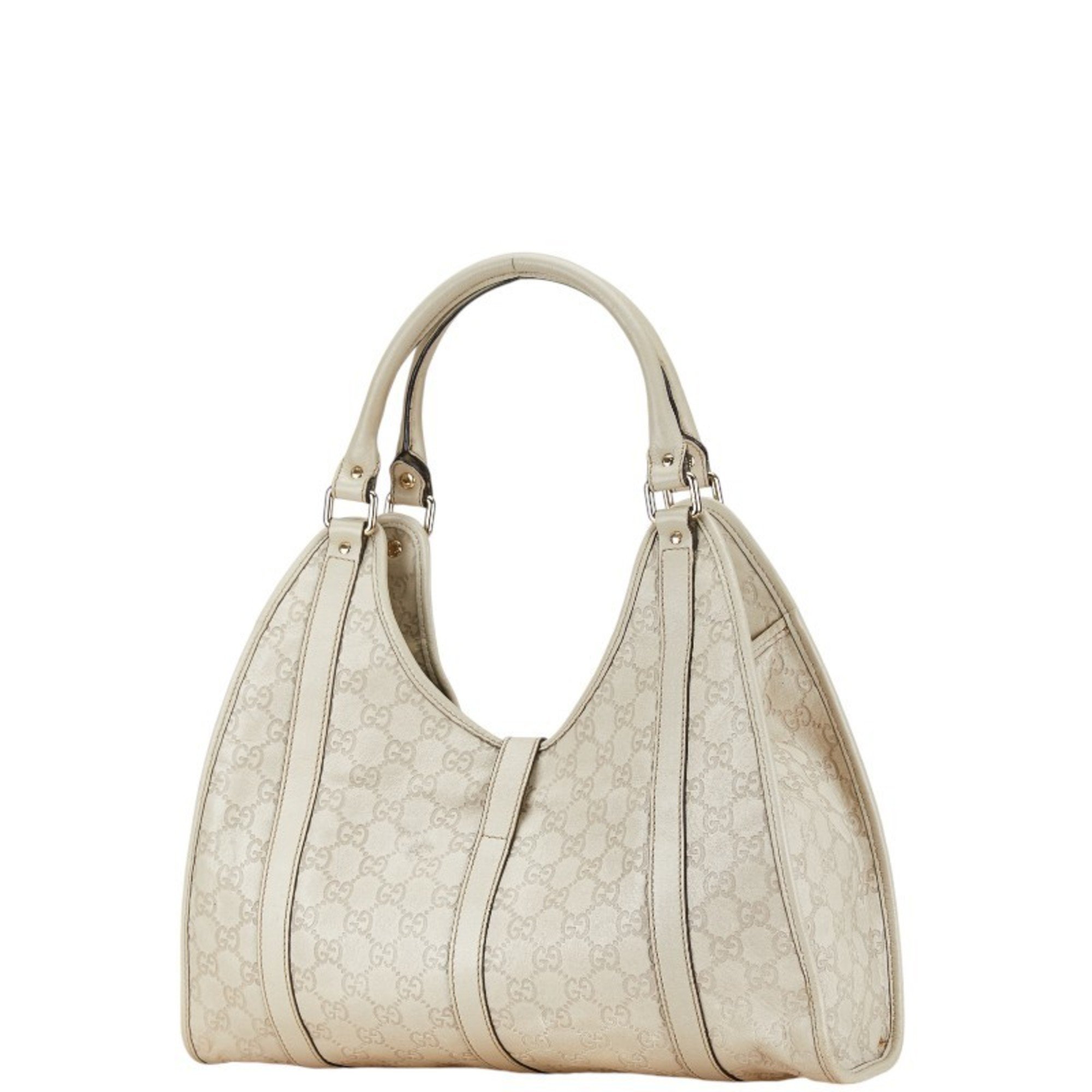 Gucci Guccissima Shoulder Bag 203494 Beige Leather Women's GUCCI