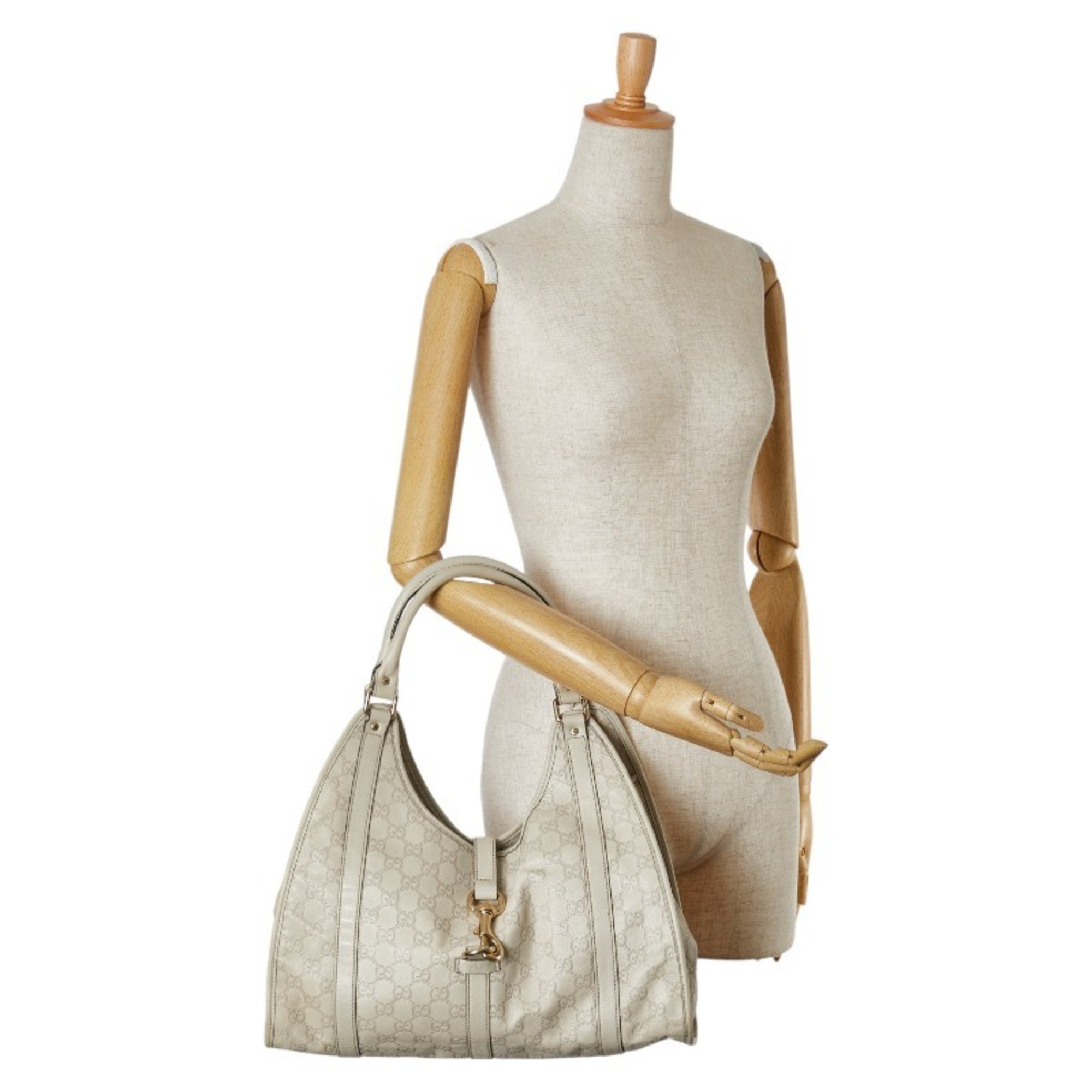 Gucci Guccissima Shoulder Bag 203494 Beige Leather Women's GUCCI