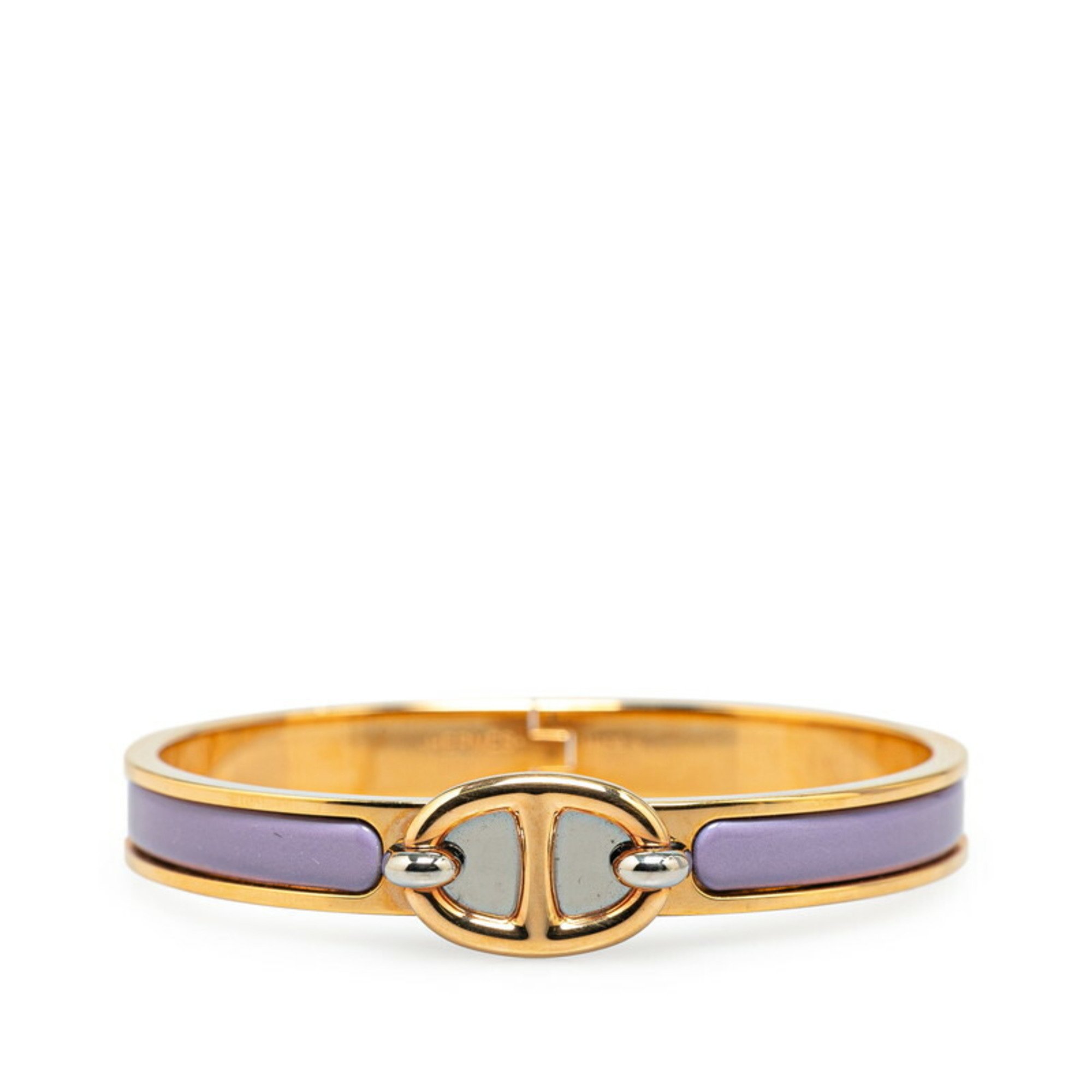 Hermes Click Chaine d'Ancre PM Bangle Gold Purple Plated Women's HERMES