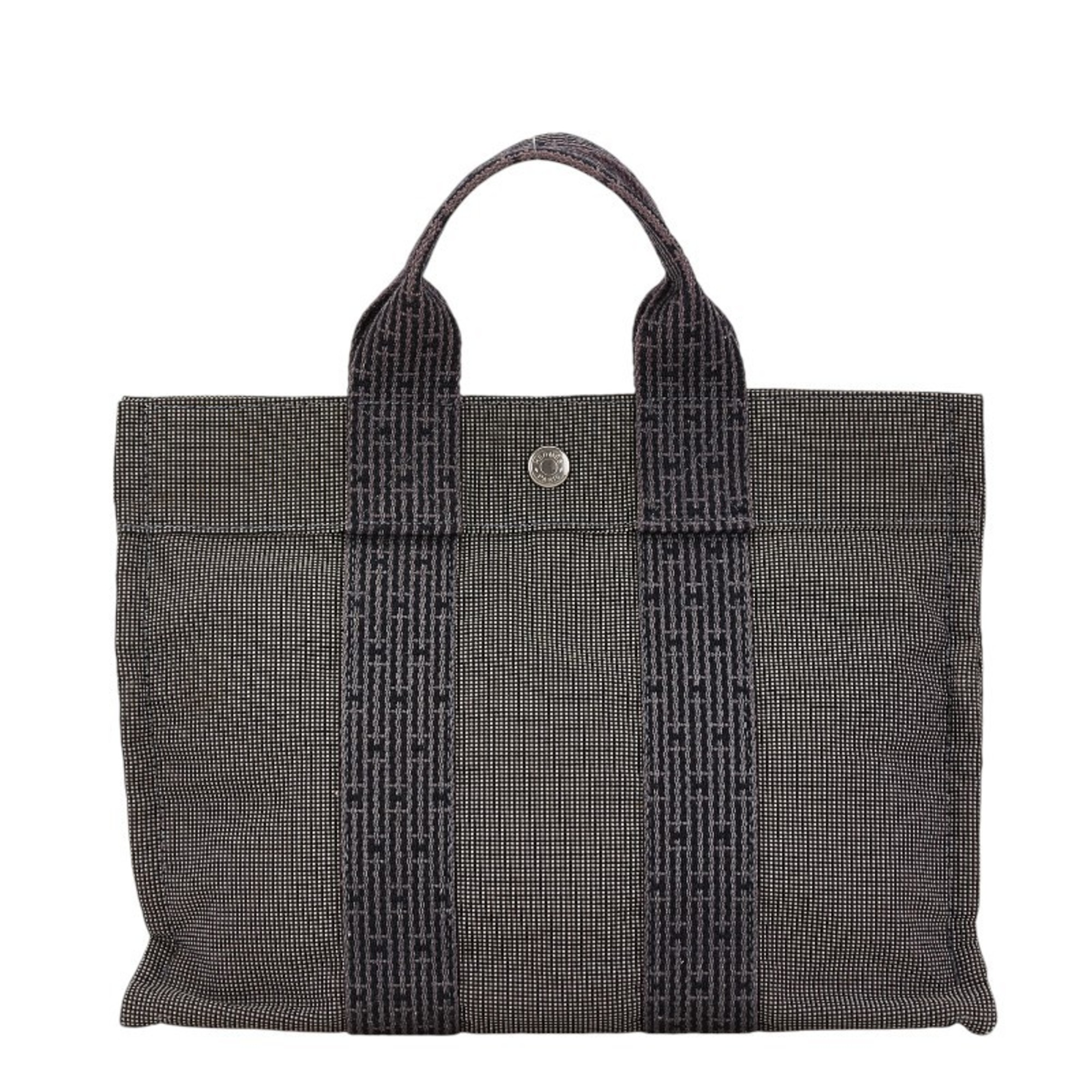 Hermes Air Line PM Tote Bag Grey Canvas Women's HERMES