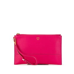 MCM Pouch Clutch Bag Pink Leather Women's