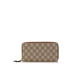 Gucci GG Supreme Round Long Wallet 410102 Brown PVC Leather Women's GUCCI