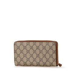 Gucci GG Supreme Round Long Wallet 410102 Brown PVC Leather Women's GUCCI