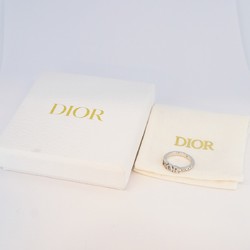 Christian Dior Ring Rhinestone Metal Silver Size 12 Women's