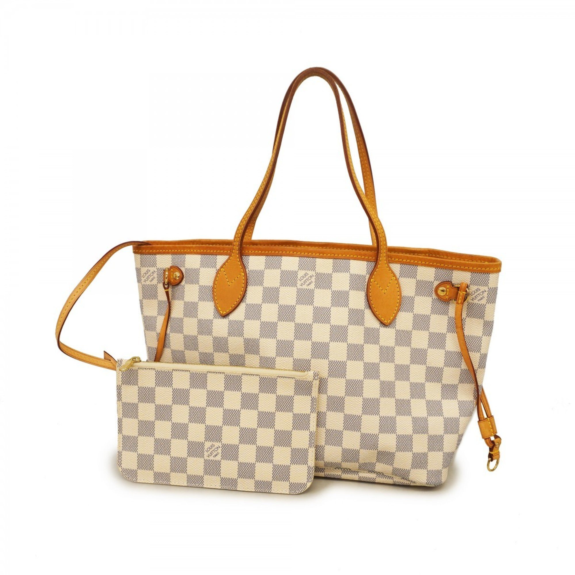 Louis Vuitton Tote Bag Damier Azur Neverfull PM N40605 White Women's