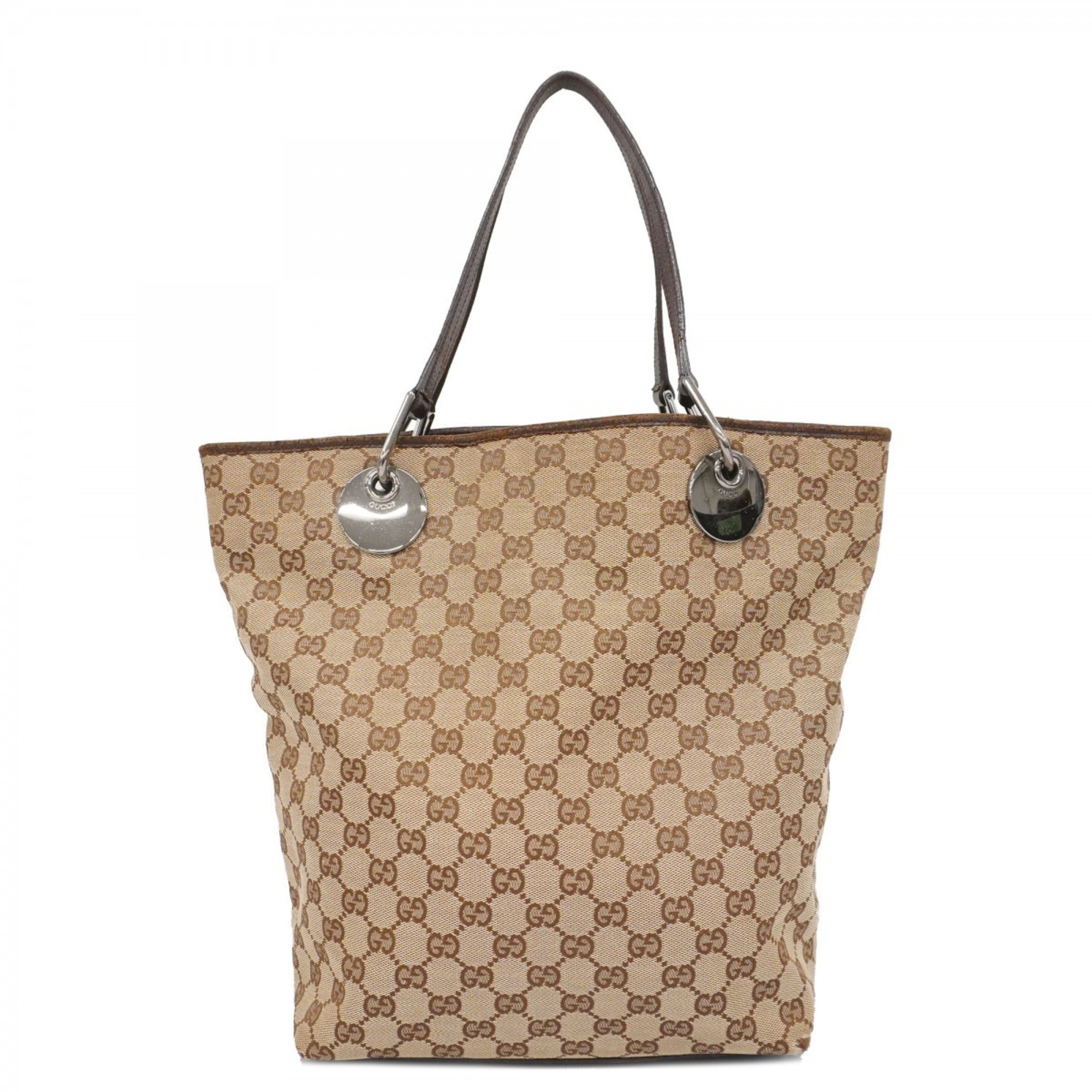 Gucci Tote Bag GG Canvas 120836 Brown Women's