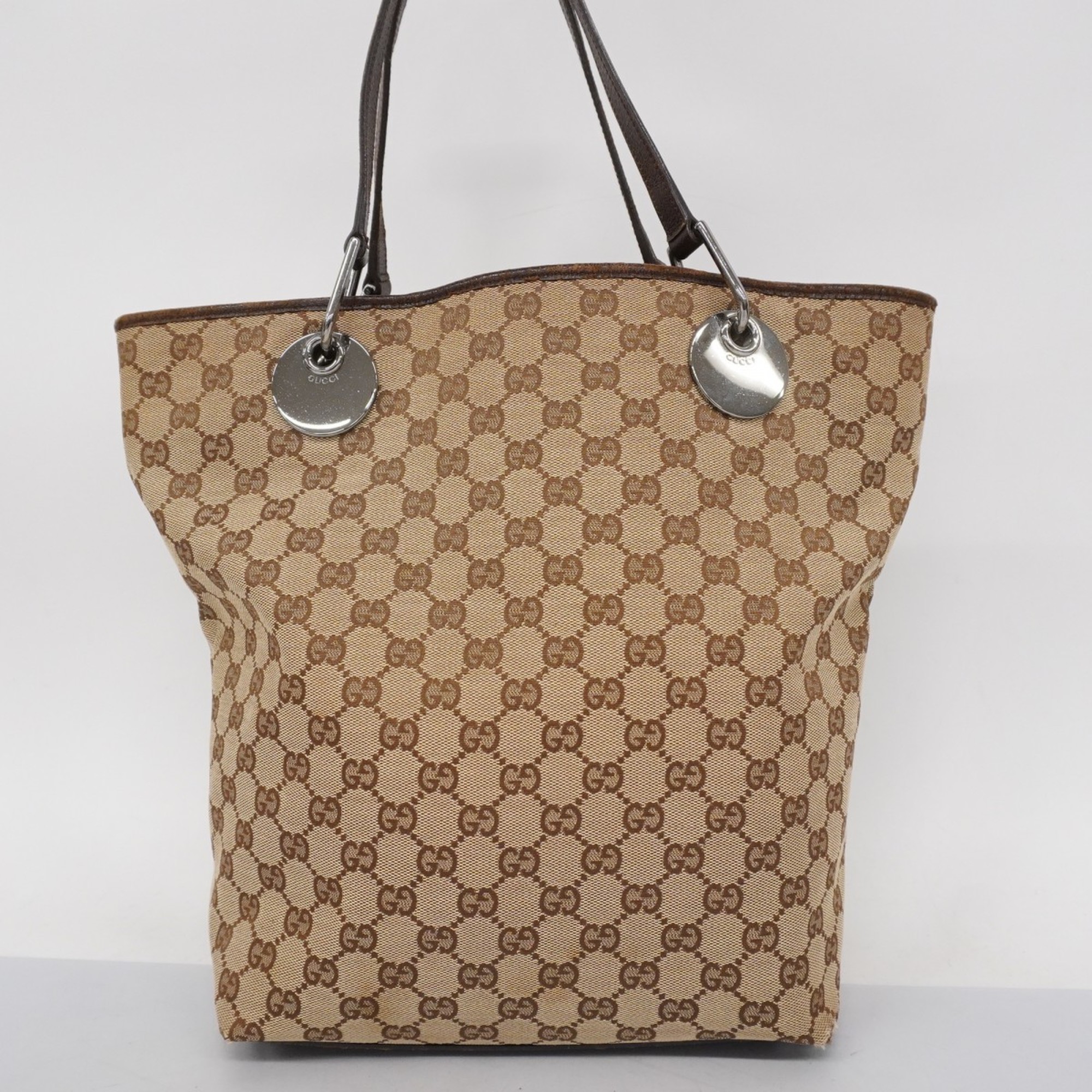 Gucci Tote Bag GG Canvas 120836 Brown Women's