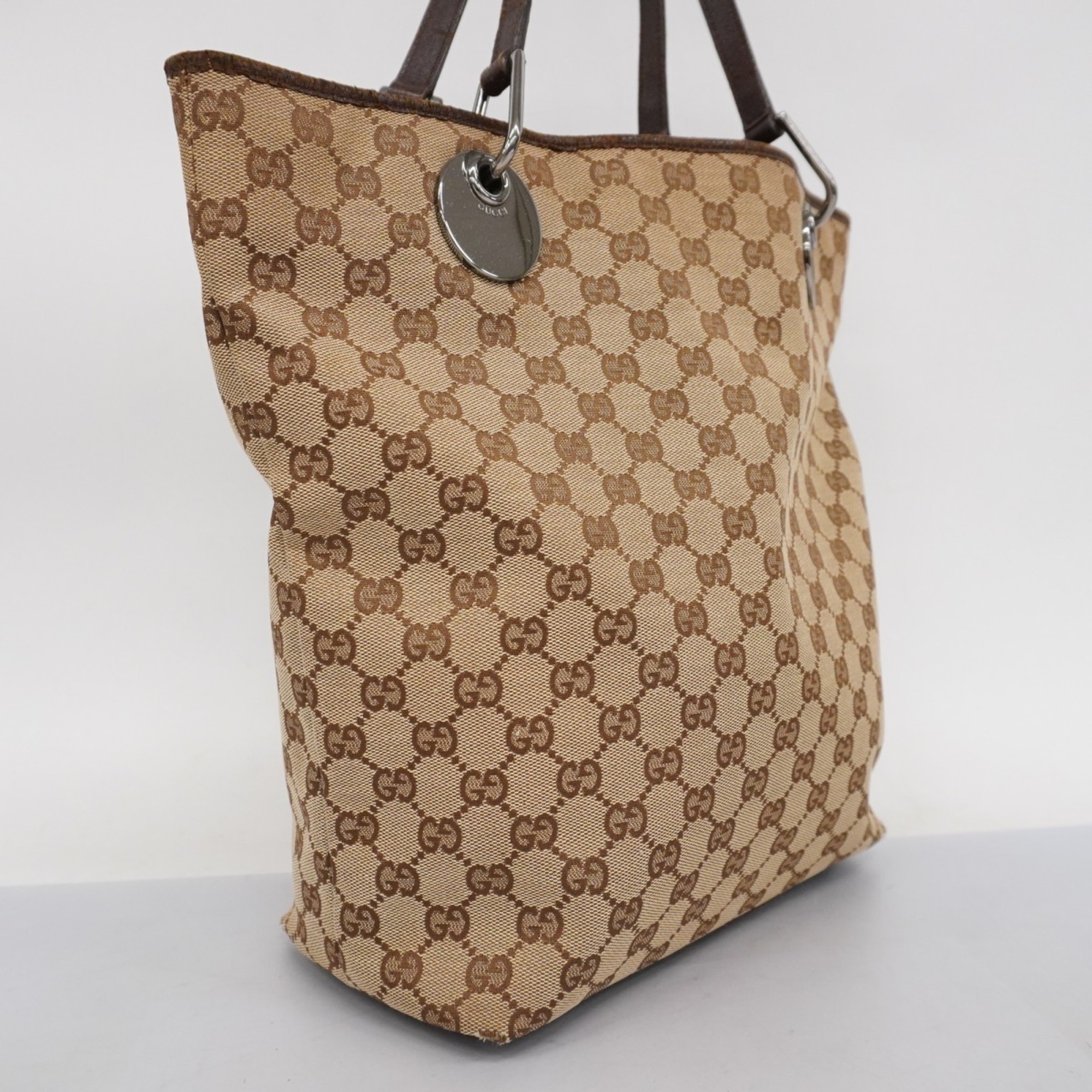 Gucci Tote Bag GG Canvas 120836 Brown Women's