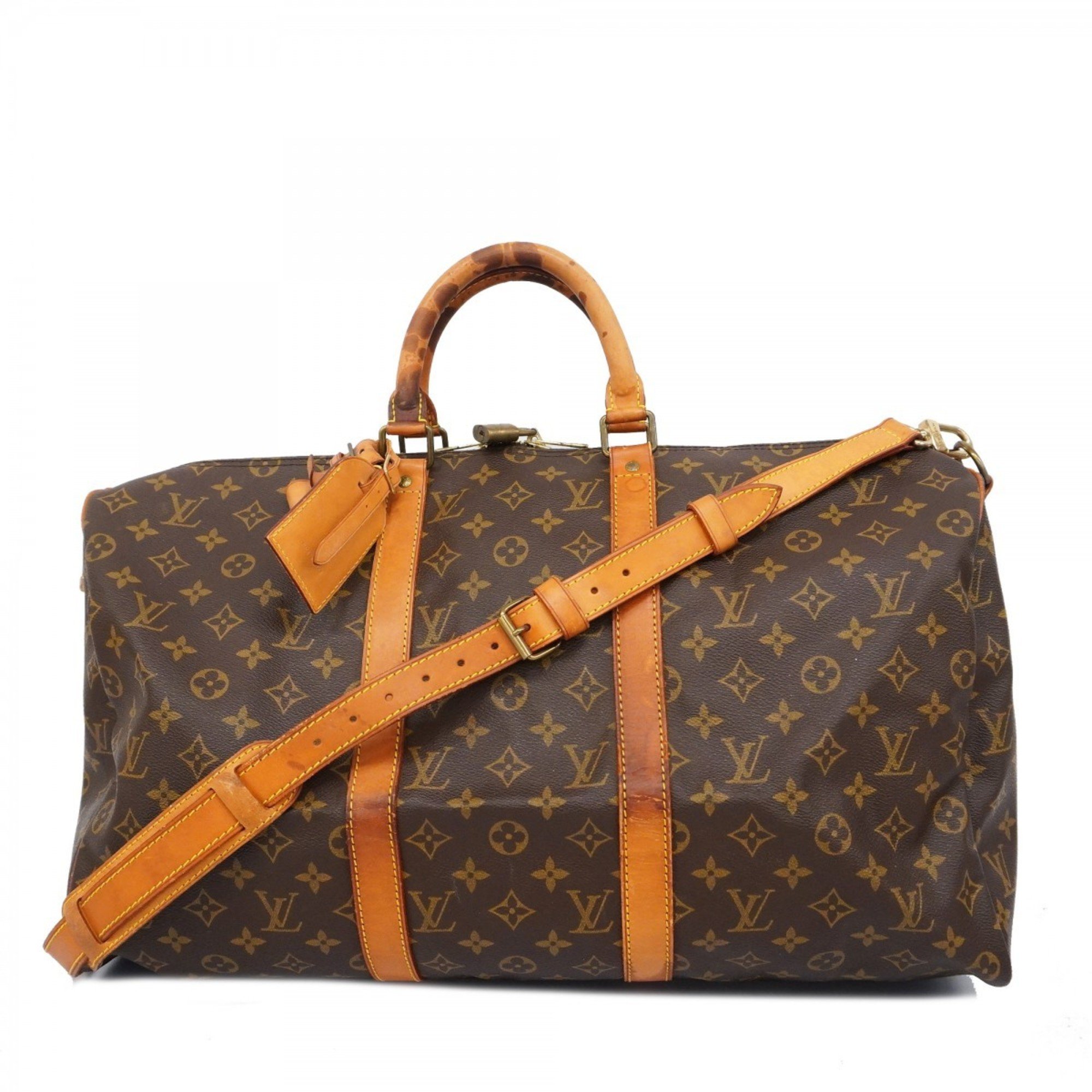 Louis Vuitton Boston Bag Monogram Keepall Bandouliere 50 M41416 Brown Men's Women's