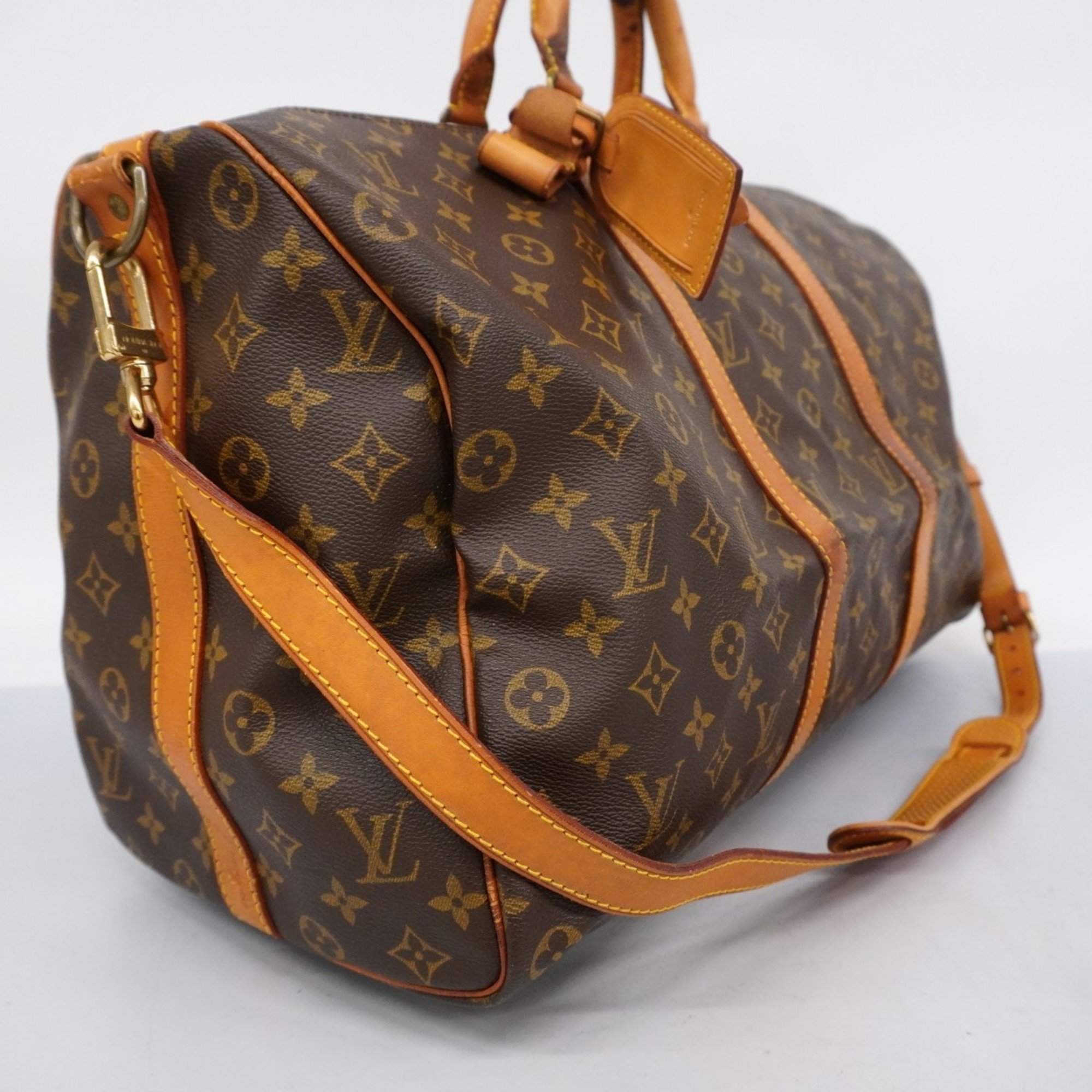 Louis Vuitton Boston Bag Monogram Keepall Bandouliere 50 M41416 Brown Men's Women's