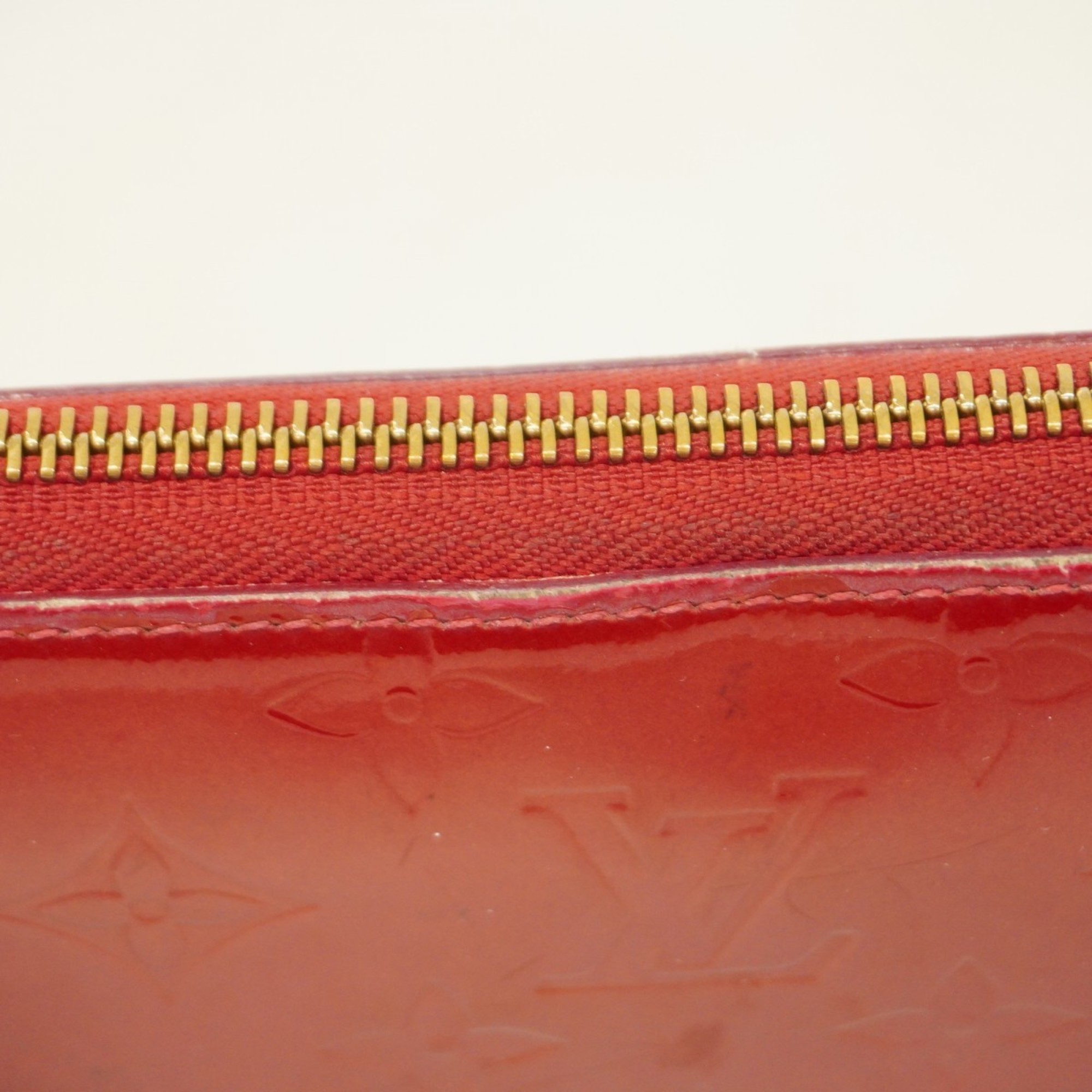 Louis Vuitton Long Wallet Vernis Zippy M90200 Cerise Ladies