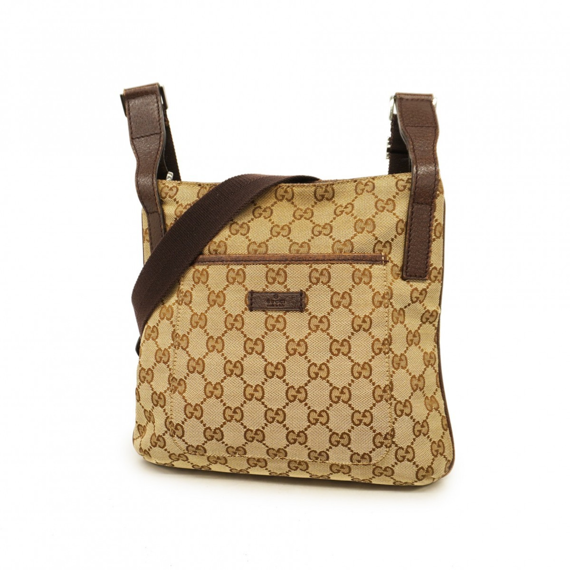 Gucci Shoulder Bag GG Canvas 122793 Brown Women's